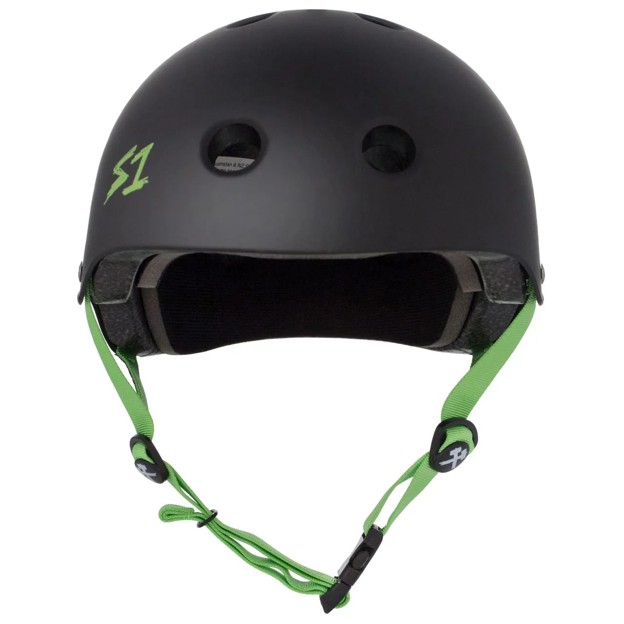S1 Lifer Helmet - Matt Black W/Green Strap