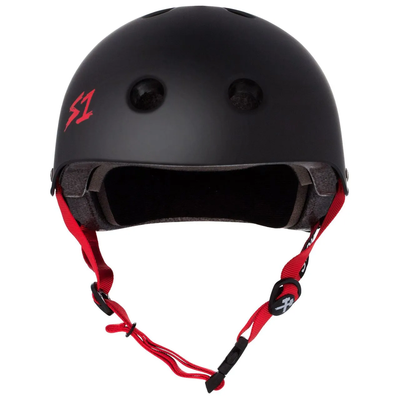 S1 Lifer Helmet - Matt Black W/Red Strap