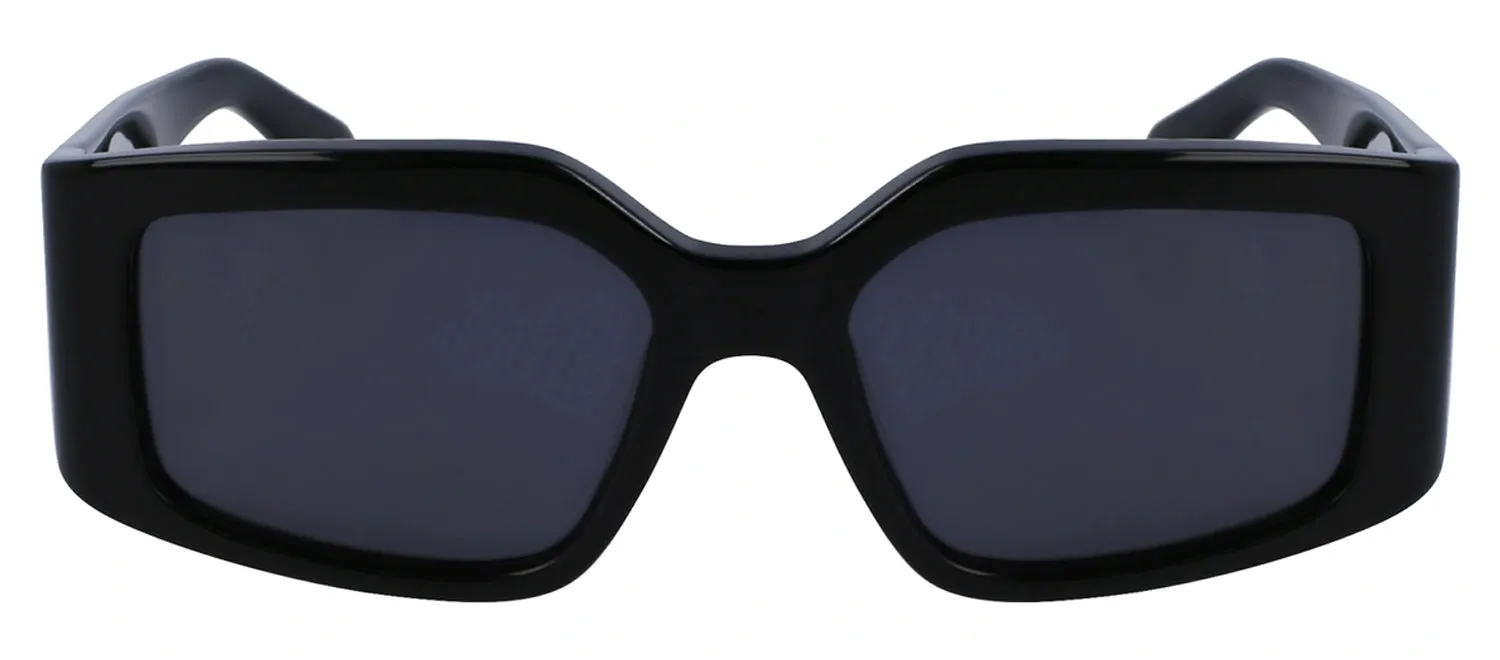 Salvatore Ferragamo SF 1101S 001 Irregular Plastic Black Sunglasses with Grey Lens