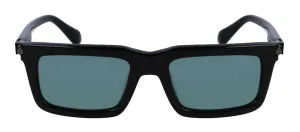 Salvatore Ferragamo SF 2015S 001 Rectangular Plastic Black Sunglasses with Teal Lens
