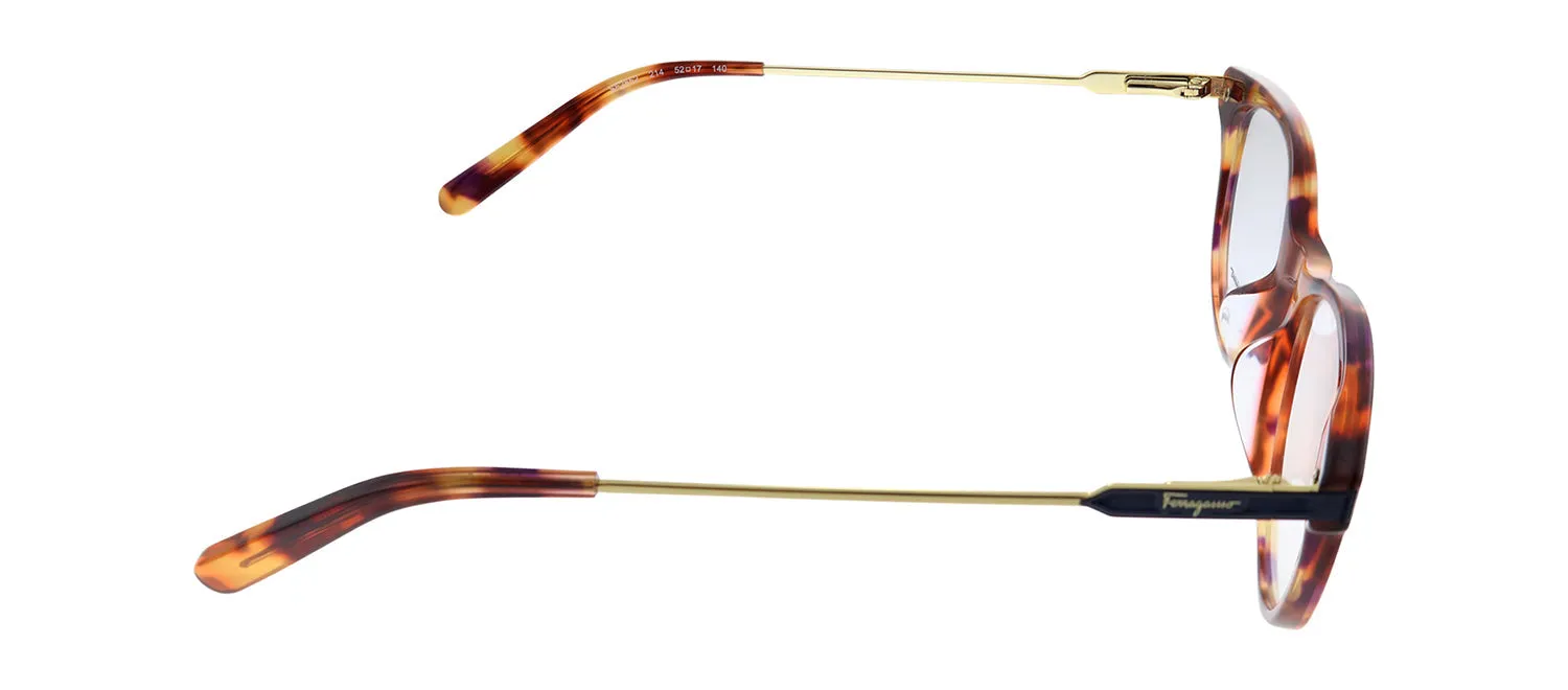 Salvatore Ferragamo SF 2852 214 Cat-Eye Plastic Havana Eyeglasses with Demo Lens