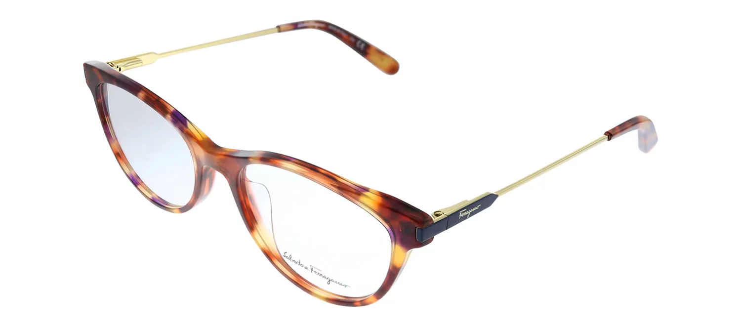 Salvatore Ferragamo SF 2852 214 Cat-Eye Plastic Havana Eyeglasses with Demo Lens
