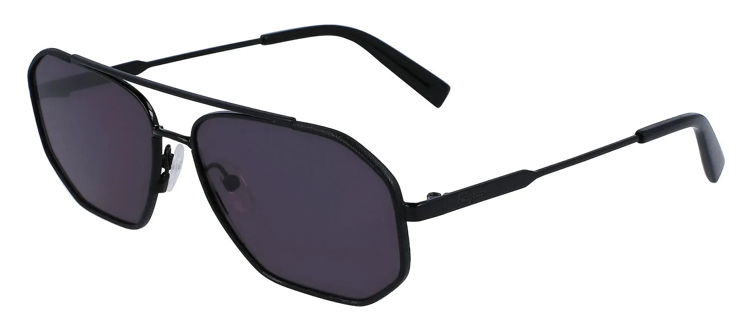 Salvatore Ferragamo SF 303SL 001 Navigator Metal Black Sunglasses with Dark Grey Lens