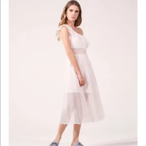 Sandro Paris Eyelet One Shoulder Dress