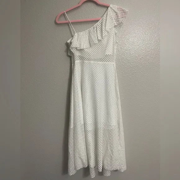 Sandro Paris Eyelet One Shoulder Dress