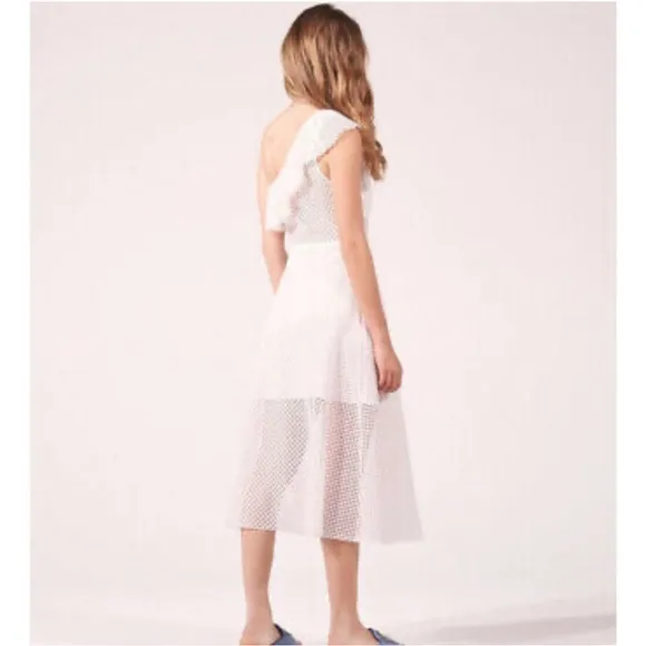 Sandro Paris Eyelet One Shoulder Dress