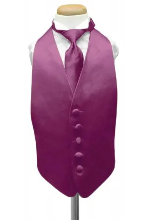 Sangria Luxury Satin Kids Tuxedo Vest