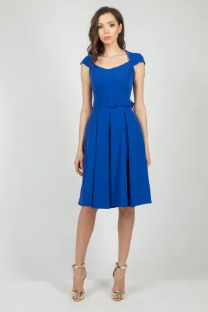 Sapphire Summer Office Day A-line Knee Squareneck Dress