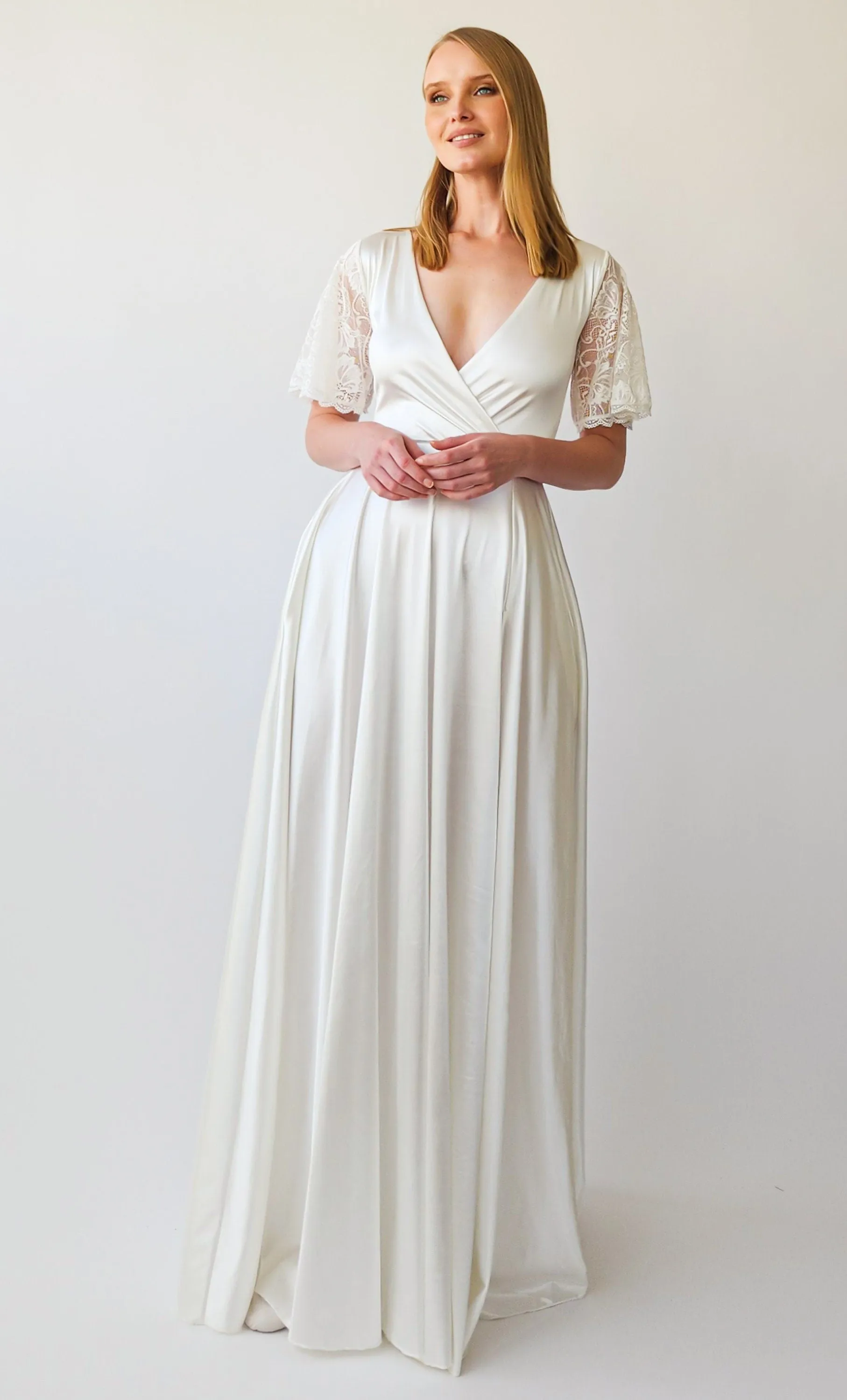 Satin Wrap Dress #1411