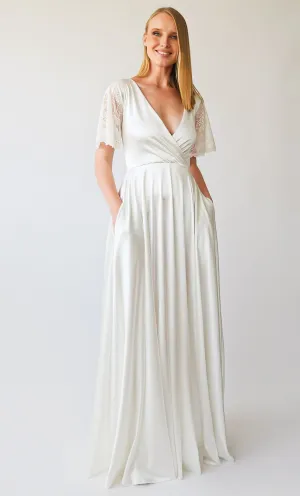 Satin Wrap Dress #1411