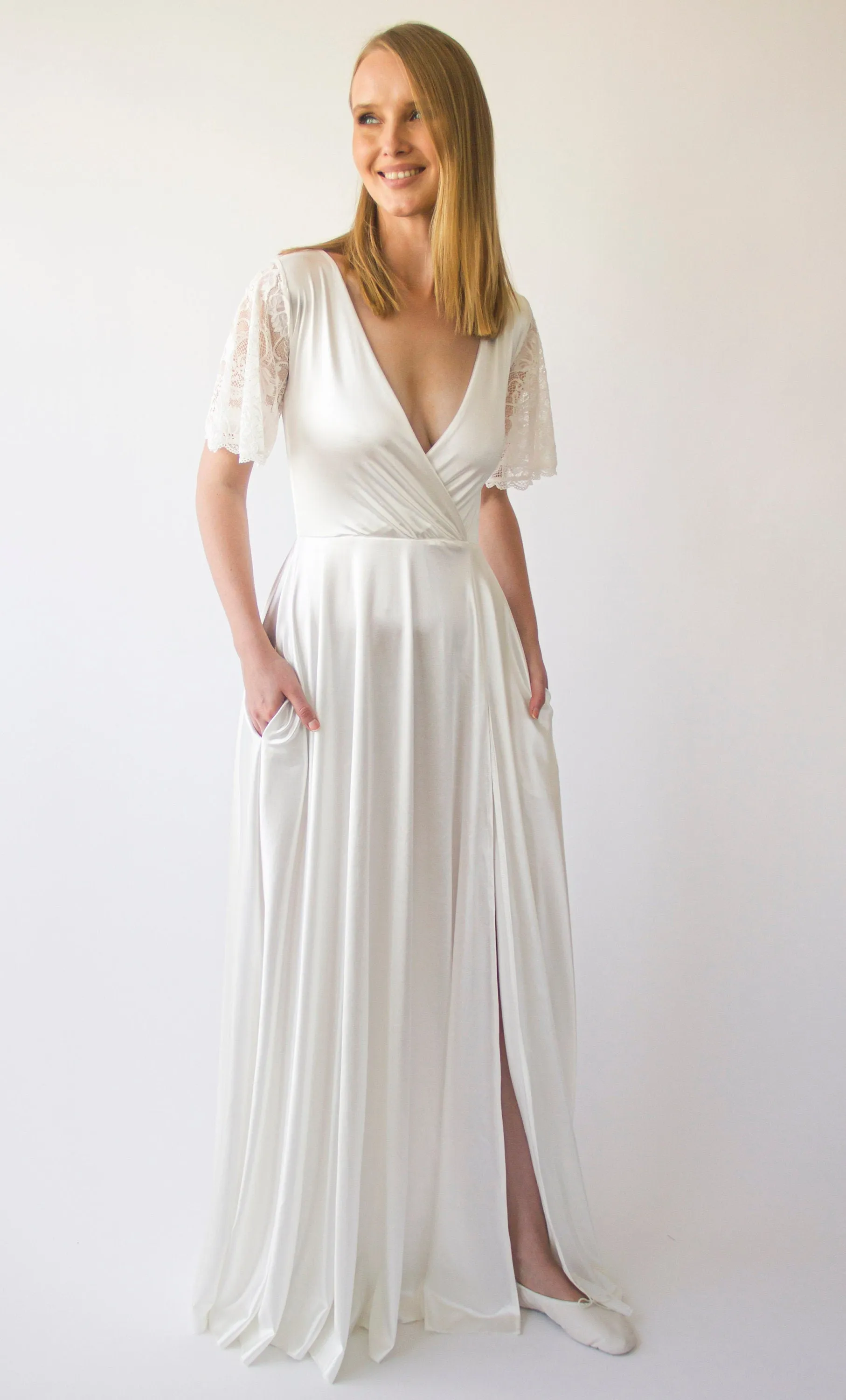 Satin Wrap Dress #1411