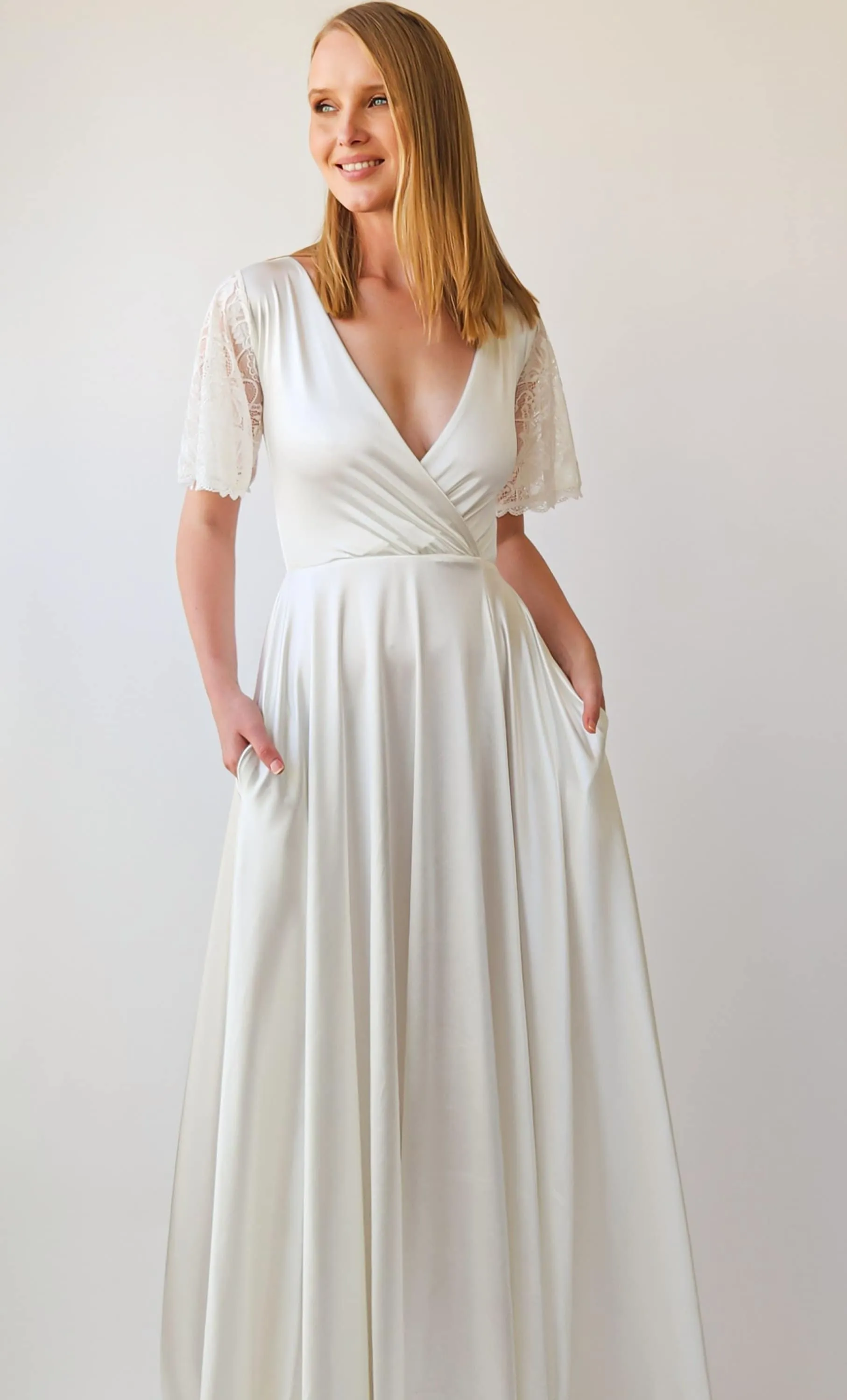 Satin Wrap Dress #1411