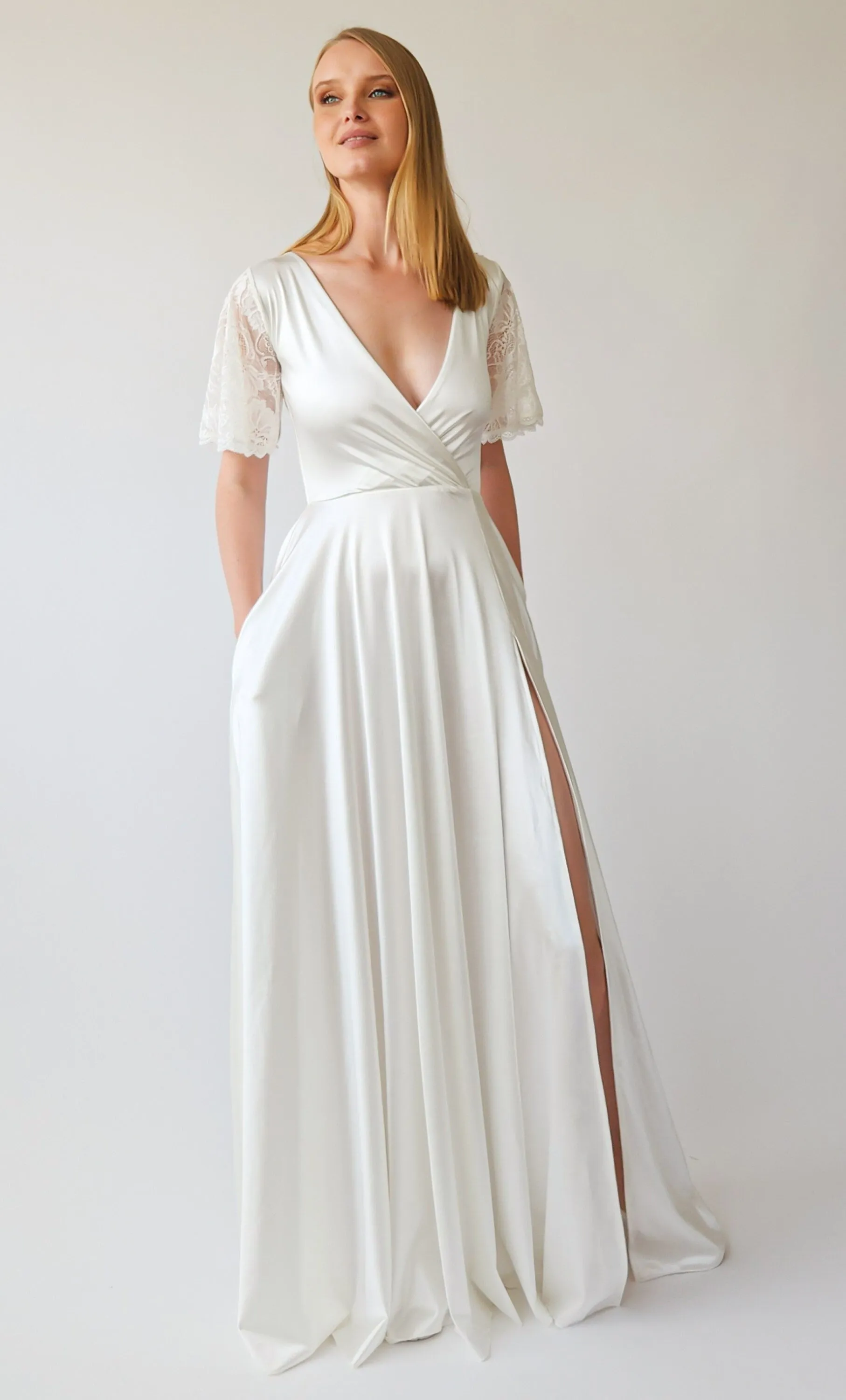 Satin Wrap Dress #1411