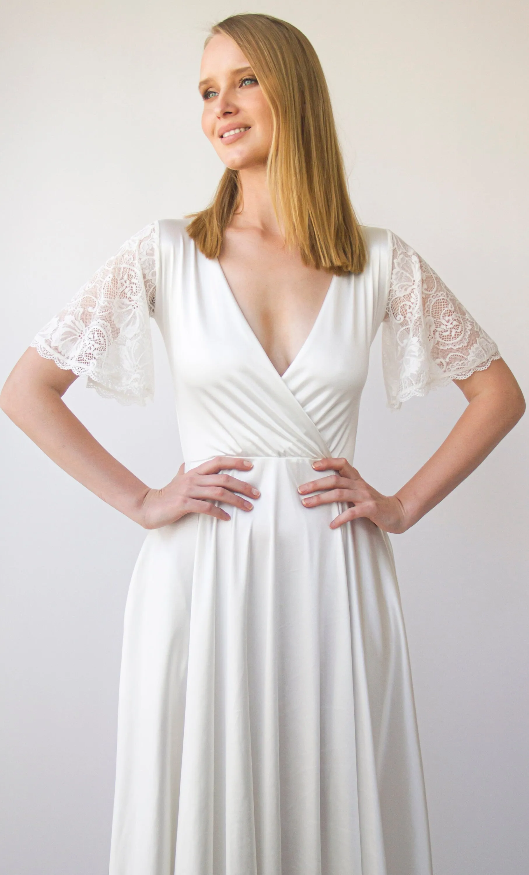 Satin Wrap Dress #1411