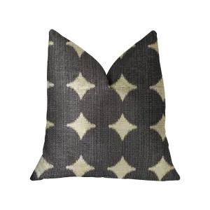 Savannah Black and Beige Luxury Throw Pillow