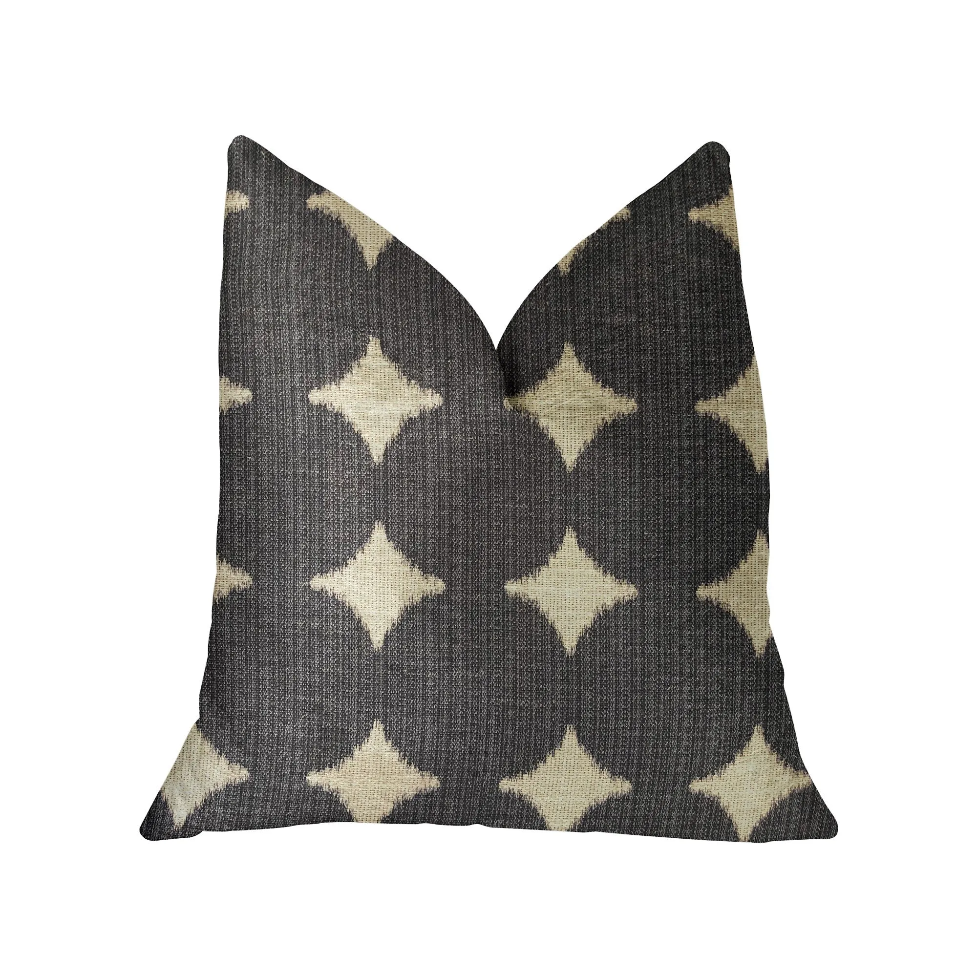 Savannah Black and Beige Luxury Throw Pillow