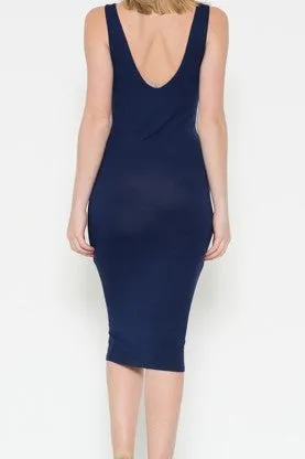 SCOOP NECK TANK MIDI DRESS