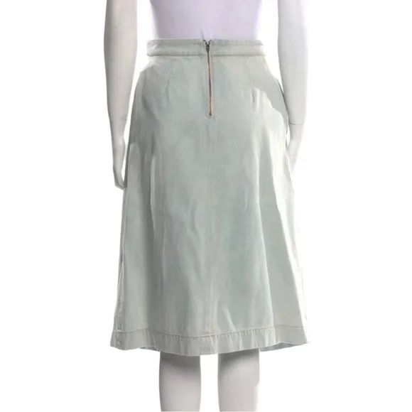 Sea Denim blue jeans braided accent midi skirt high waist size 2 light blue wash