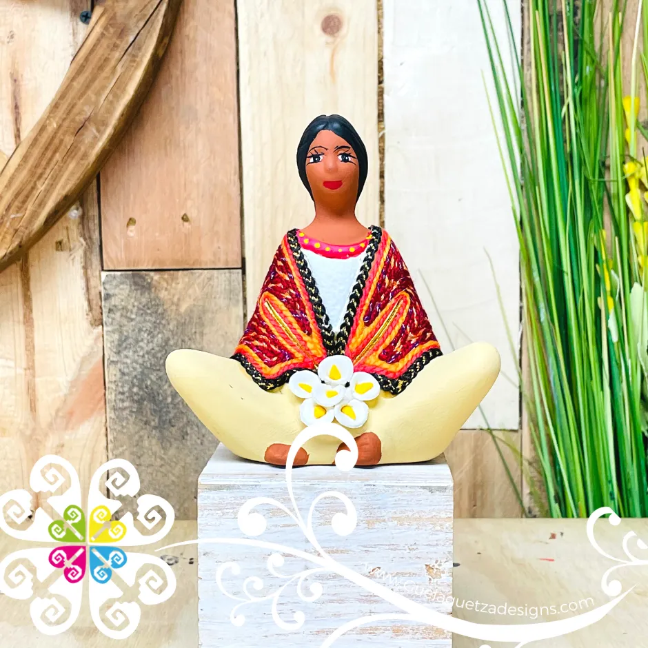 Seated Gladys Michoacana Doll - Ceramic Statue