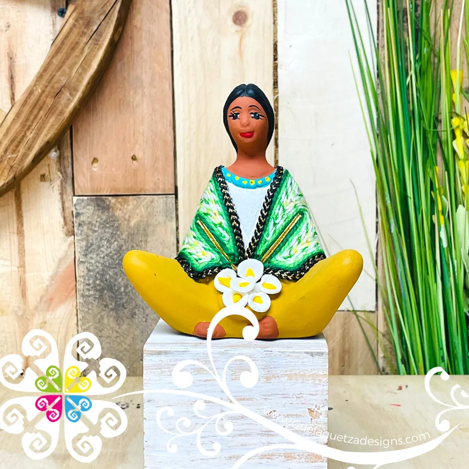 Seated Gladys Michoacana Doll - Ceramic Statue