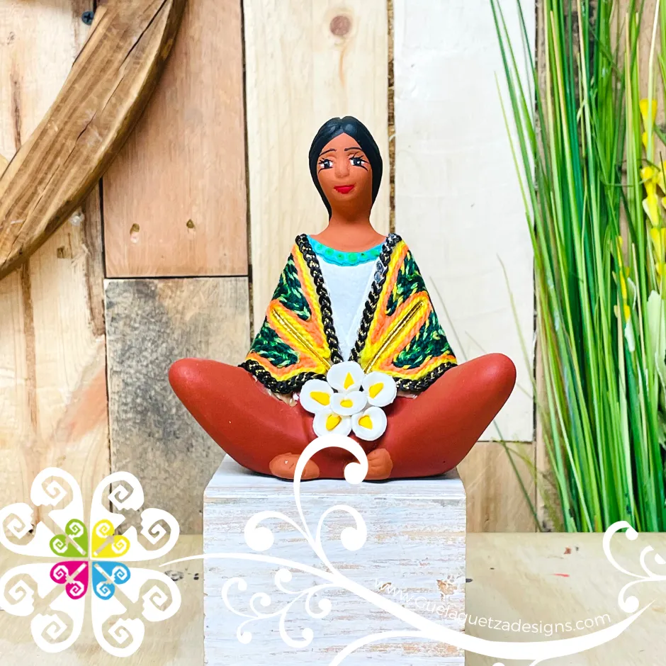 Seated Gladys Michoacana Doll - Ceramic Statue