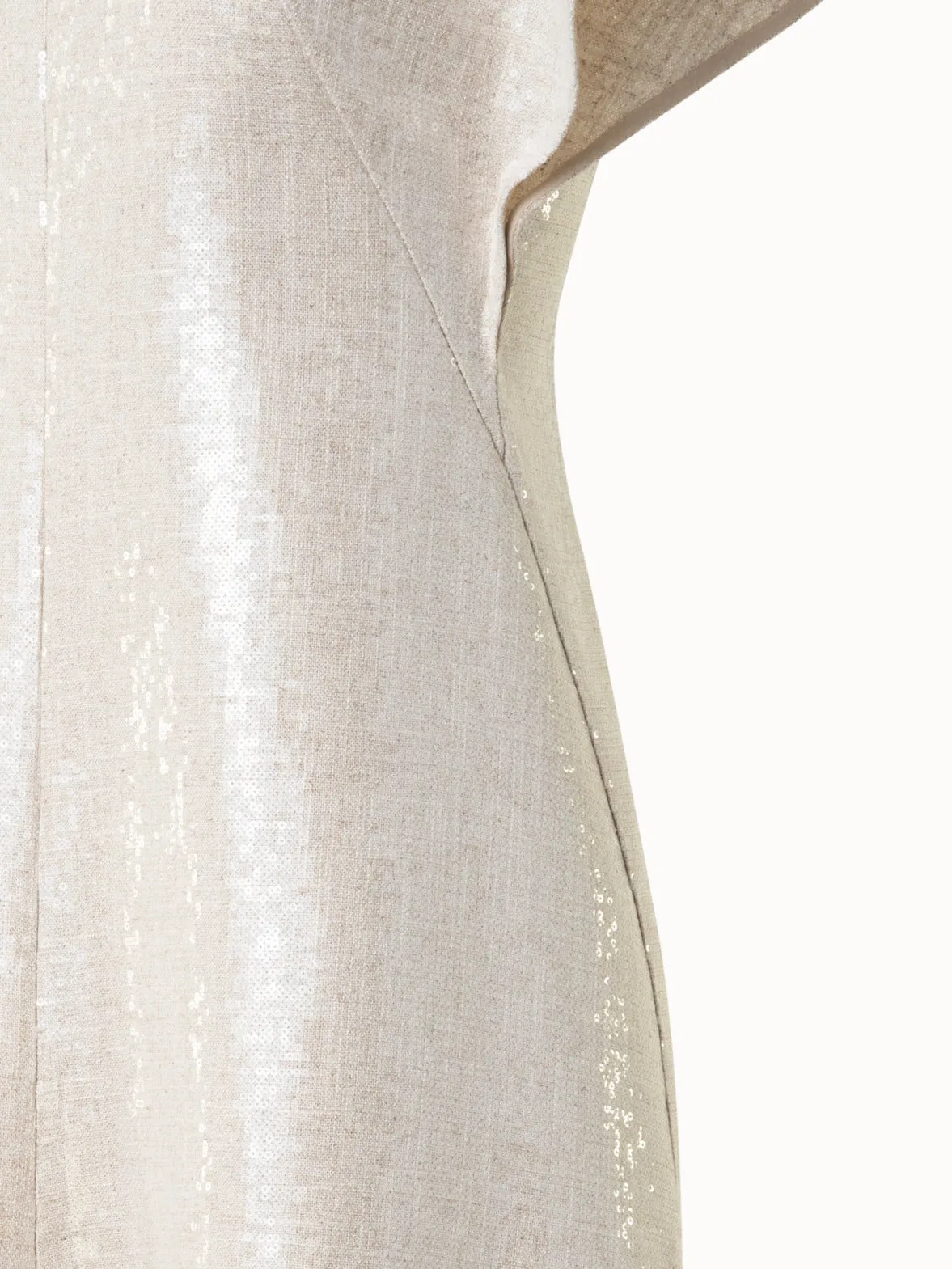 Sequined Midi Gown in Linen Blend
