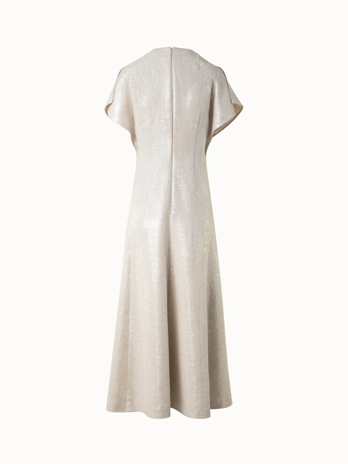 Sequined Midi Gown in Linen Blend