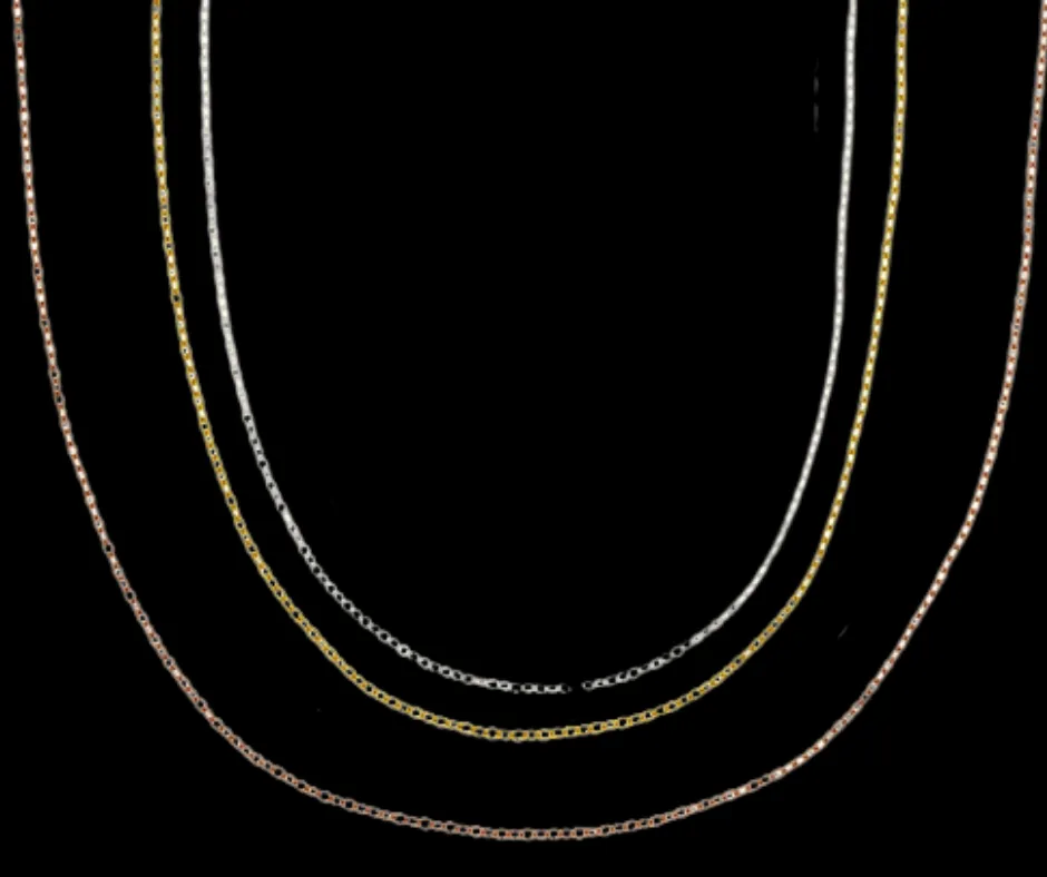 Set of 3 Italian 18K & Rose Gold over & Sterling Silver Chains (18 in.) Free Pendant