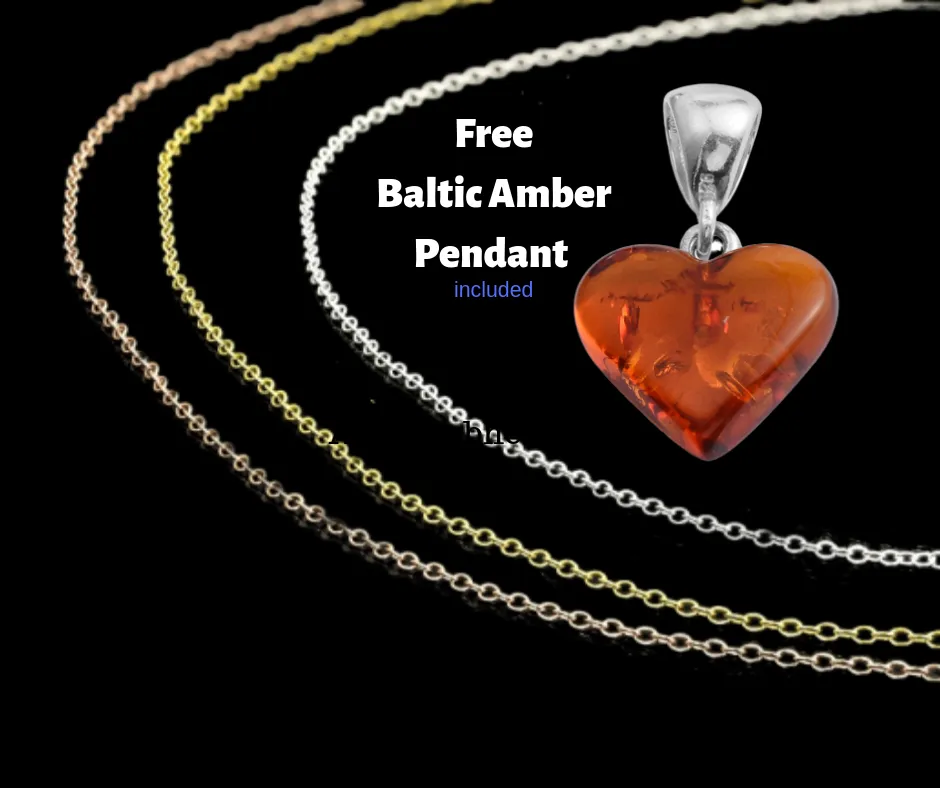 Set of 3 Italian 18K & Rose Gold over & Sterling Silver Chains (18 in.) Free Pendant