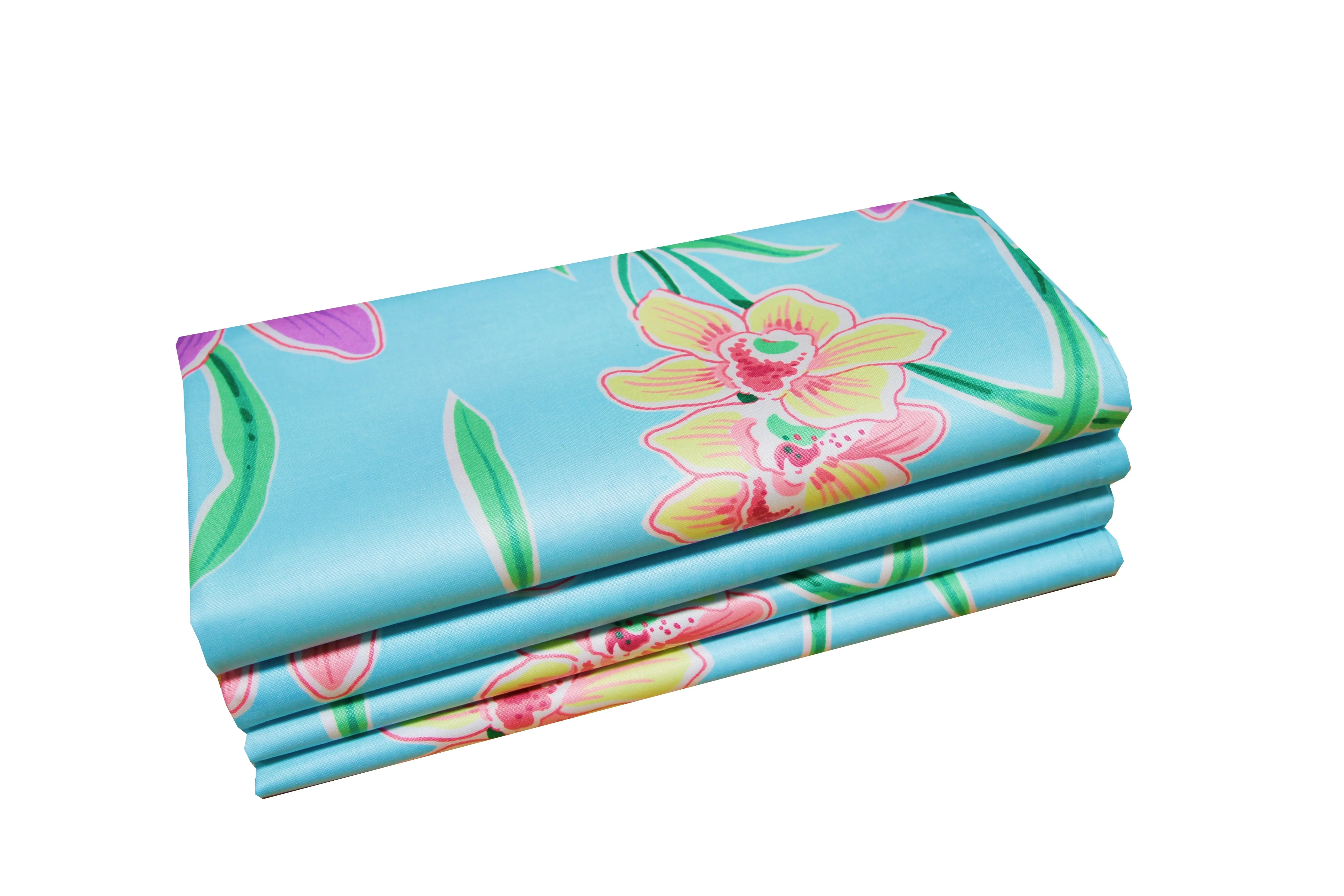 Set of Four Napkins - Orchid Aqua