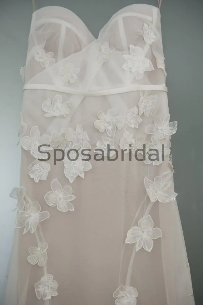 Sexy Strapless Sweetheart Mermaid Long Lace Boho Wedding Dresses, WD0526