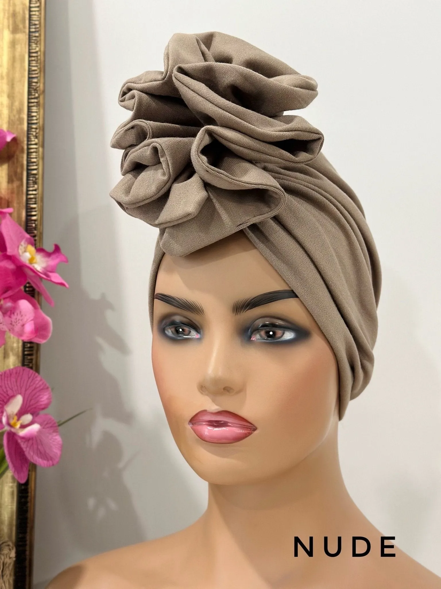 Seye Ruffle Turban Hat