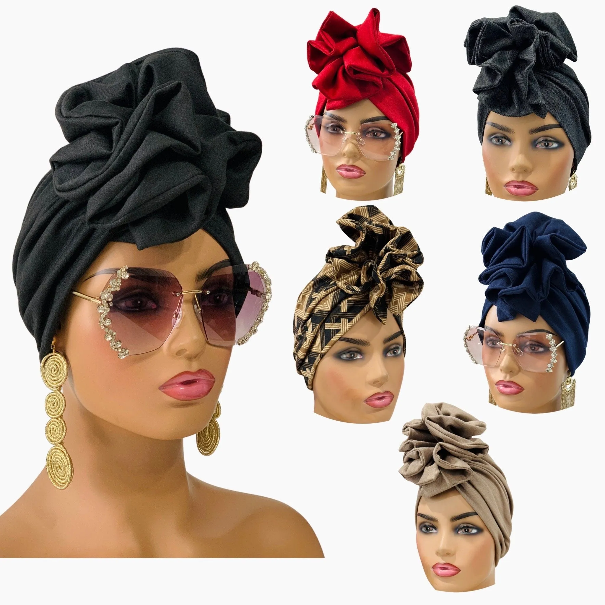 Seye Ruffle Turban Hat