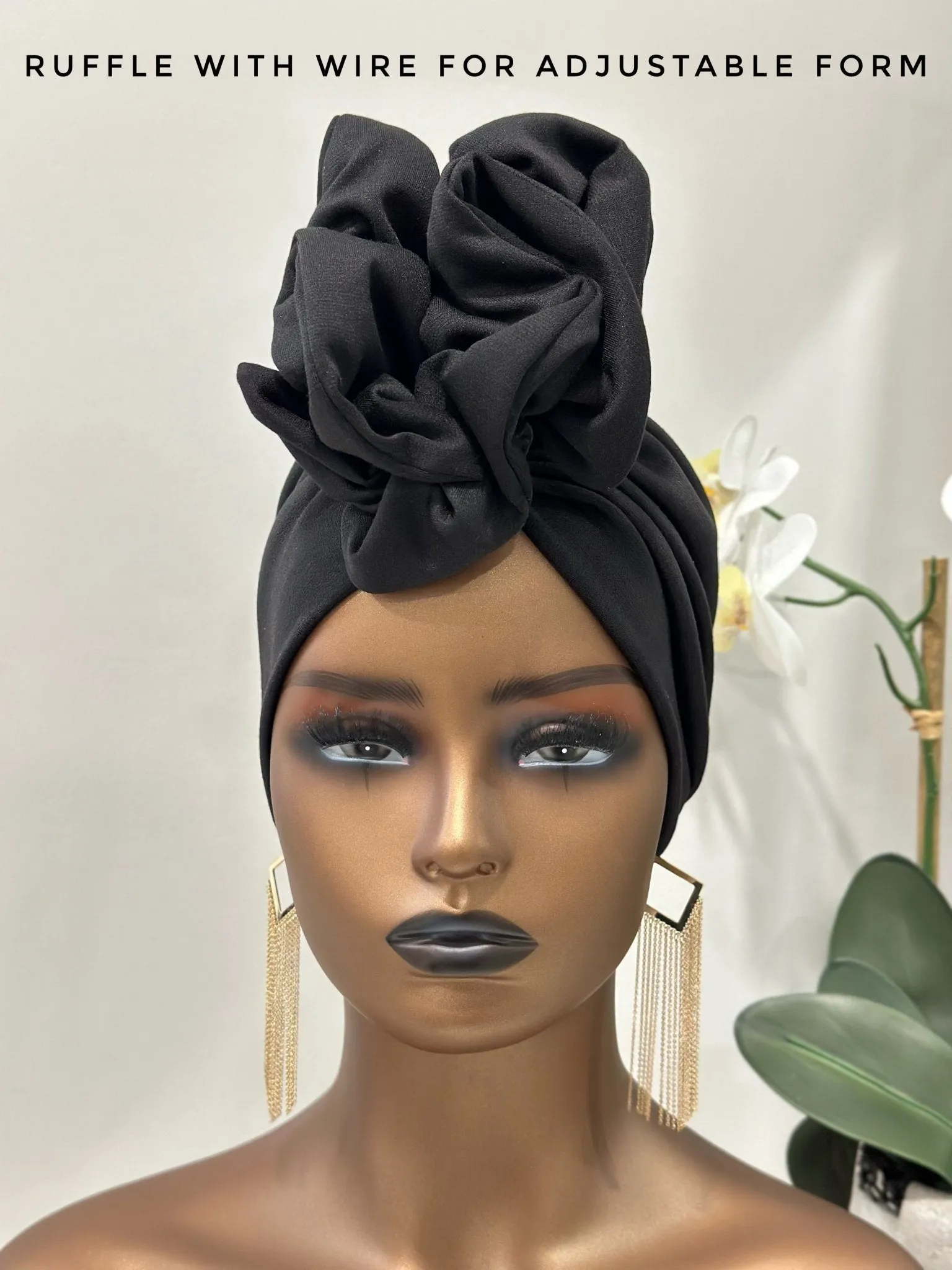 Seye Ruffle Turban Hat