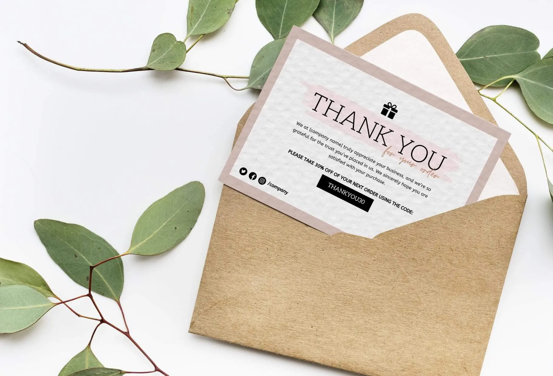 Shirley Printable Thank You Card Packaging Insert Note Canva Template