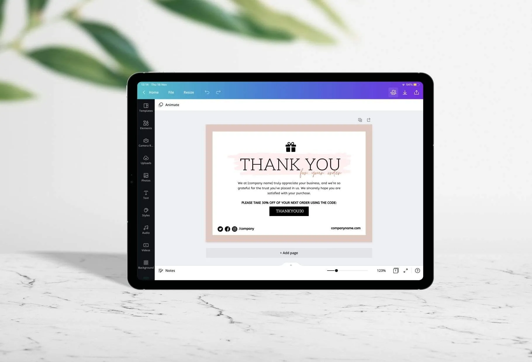 Shirley Printable Thank You Card Packaging Insert Note Canva Template