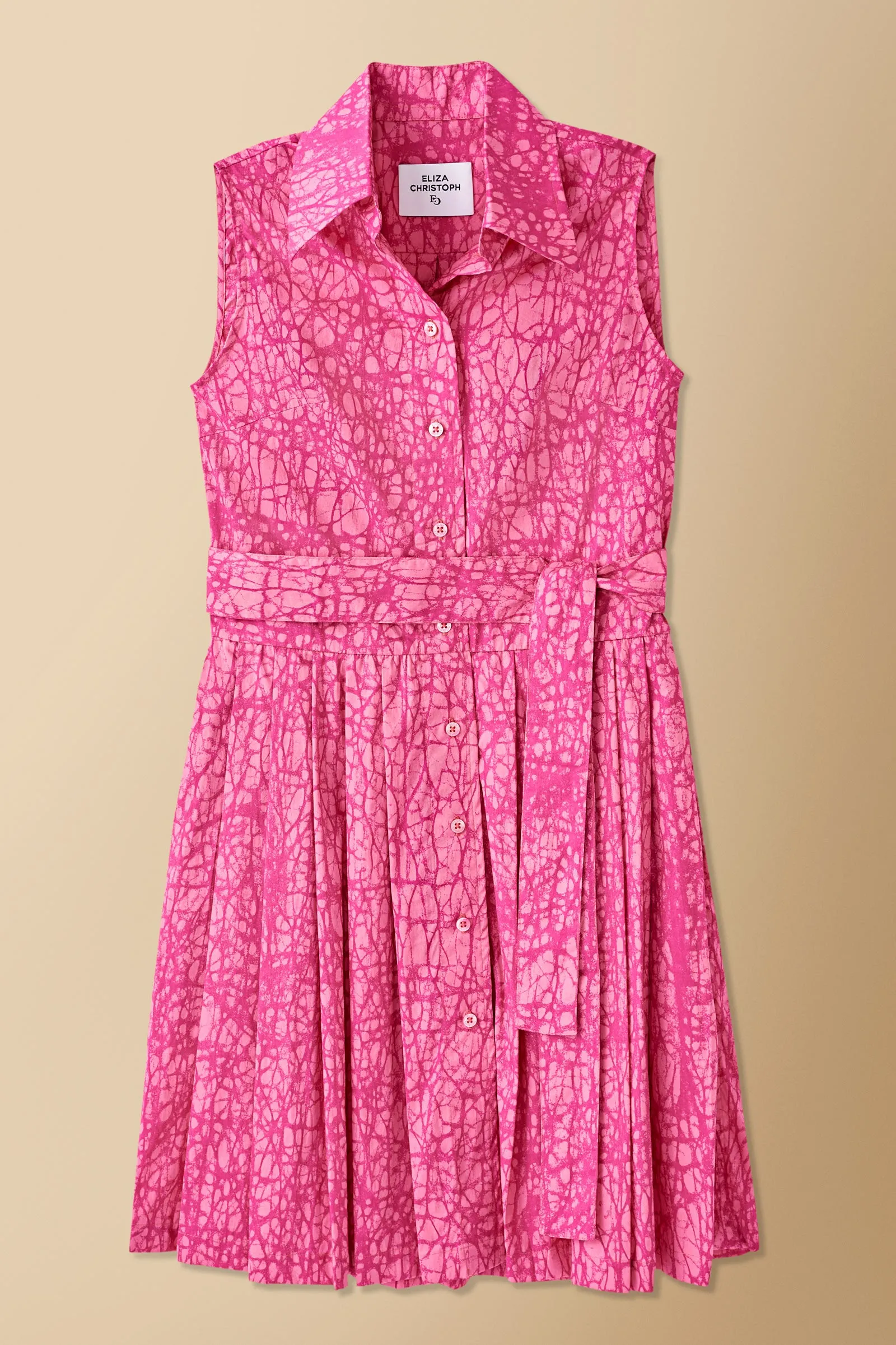 Shiro Kitenge Print Cotton Poplin Shirtdress in Pink