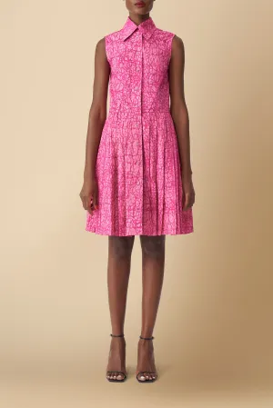 Shiro Kitenge Print Cotton Poplin Shirtdress in Pink