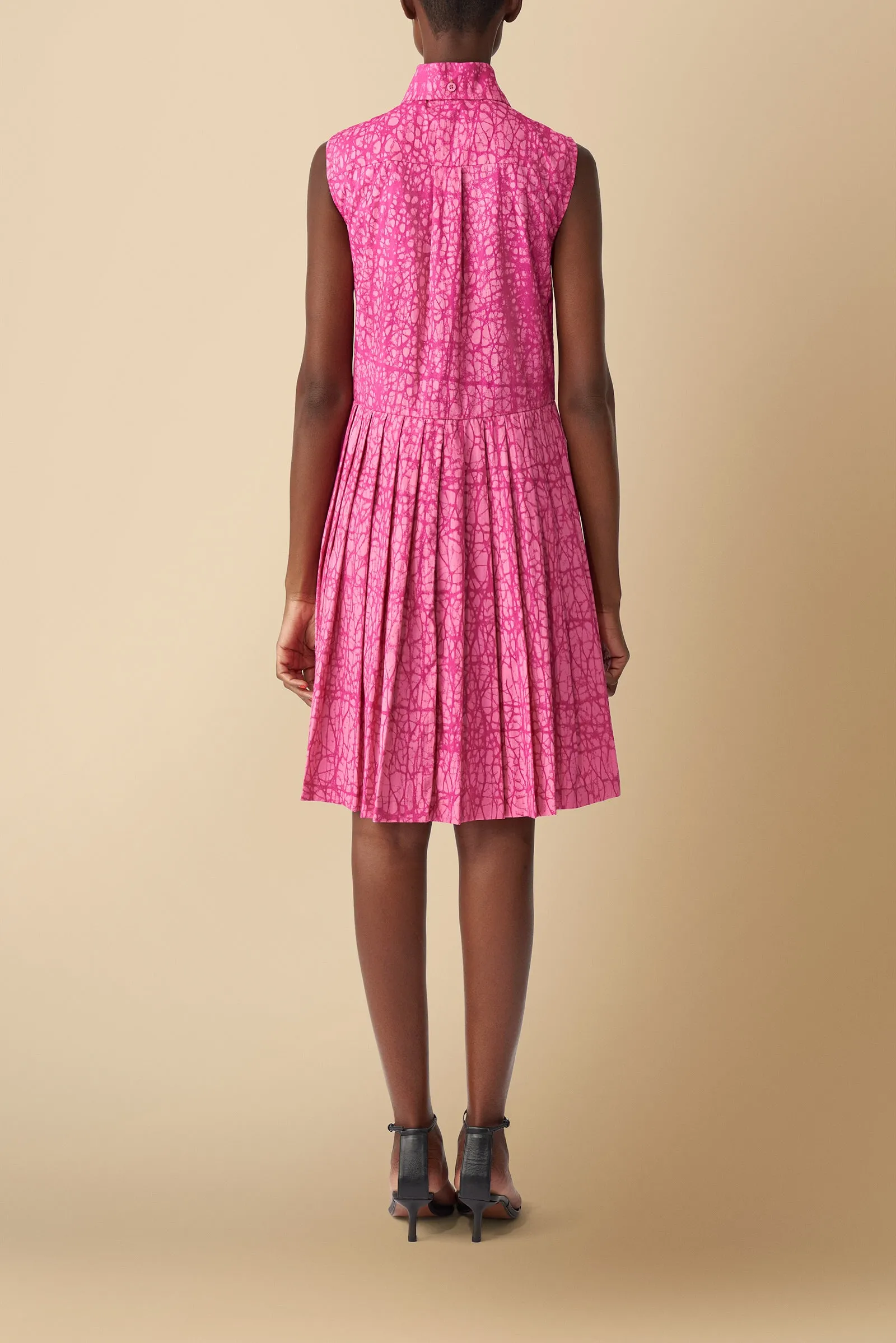 Shiro Kitenge Print Cotton Poplin Shirtdress in Pink