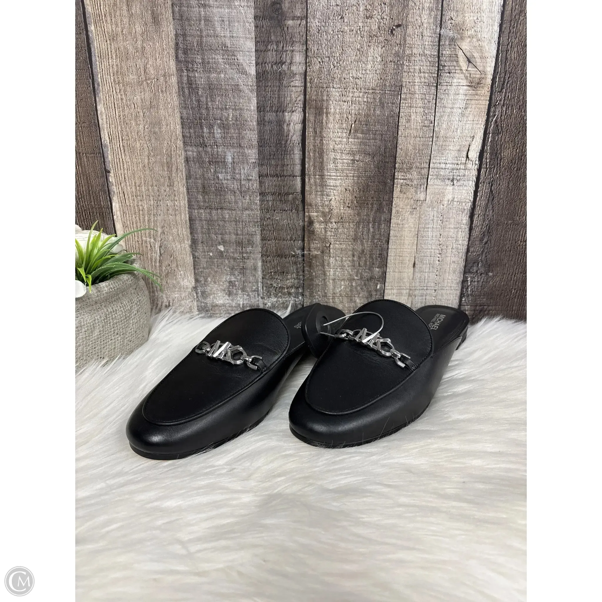Shoes Designer By Michael Kors In Black & Silver, Size: 7.5
