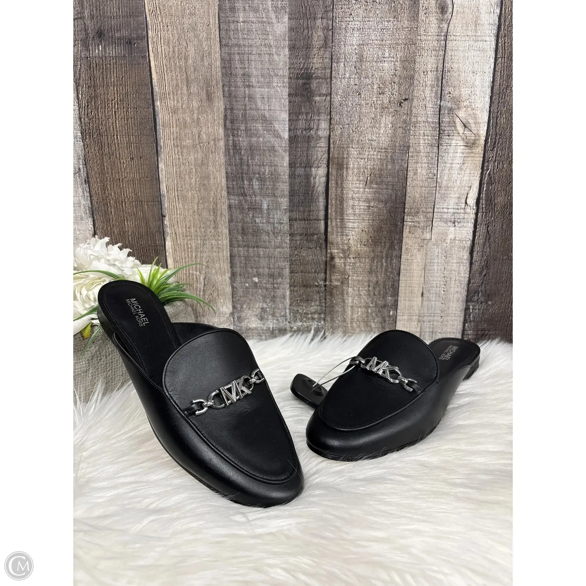 Shoes Designer By Michael Kors In Black & Silver, Size: 7.5