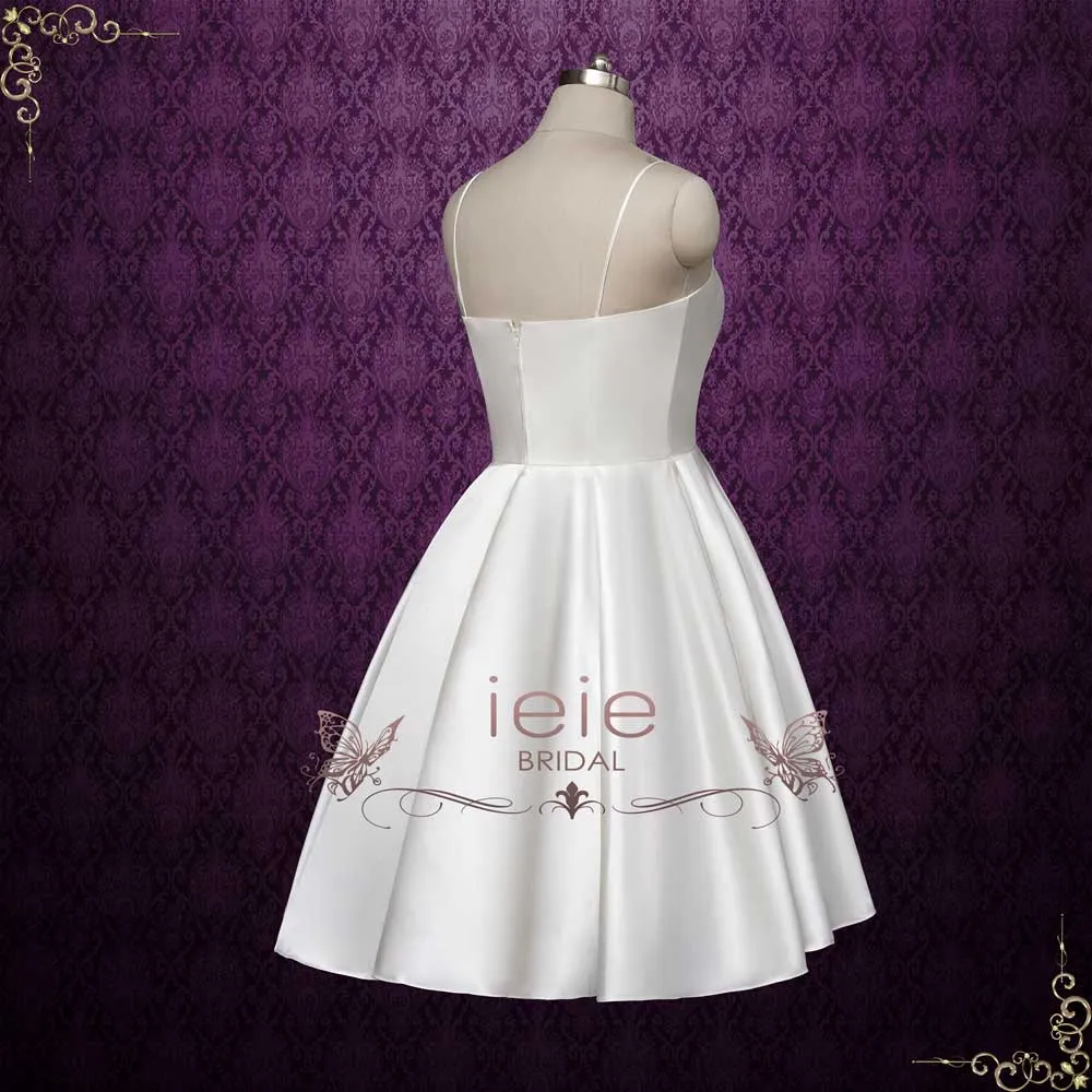 Short Simple Wedding Dress with Thin Straps | DUDLEY