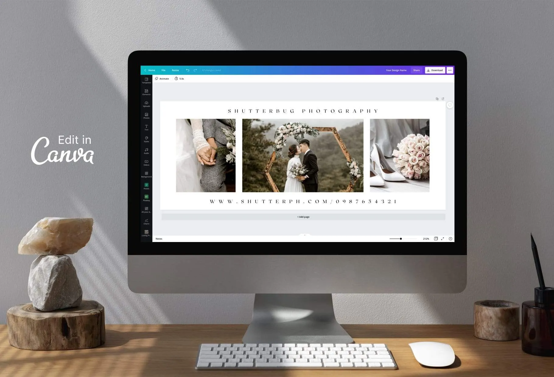 ShutterBug Facebook Cover for Photographers Editable Canva Template