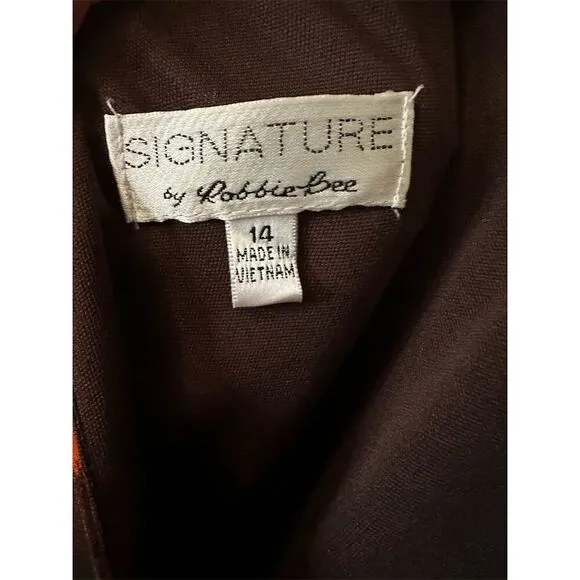 Signature by Robbie Bee Women's Shift Dress Size 14 Multicolor Abstract