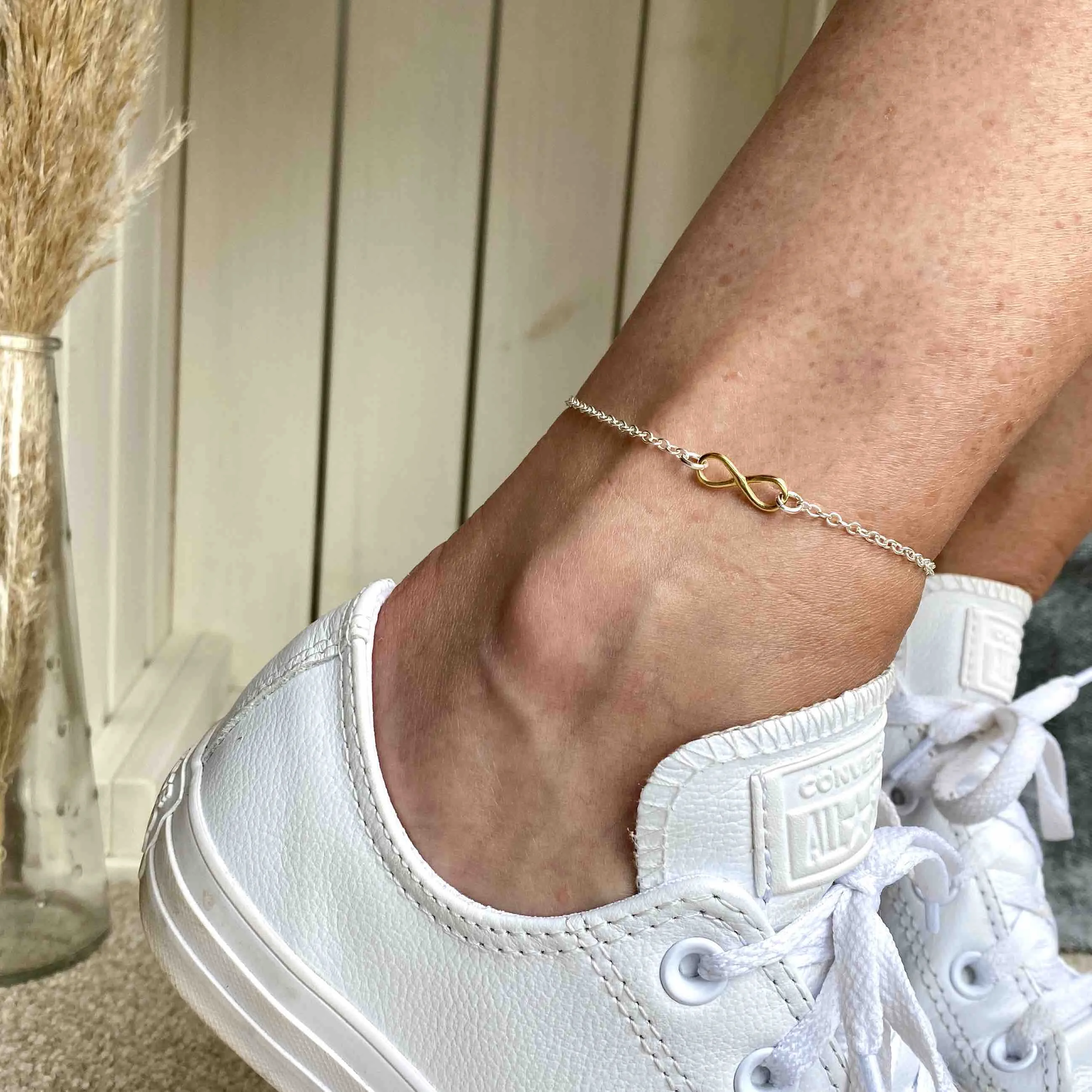 Silver and Gold Infinity Anklet
