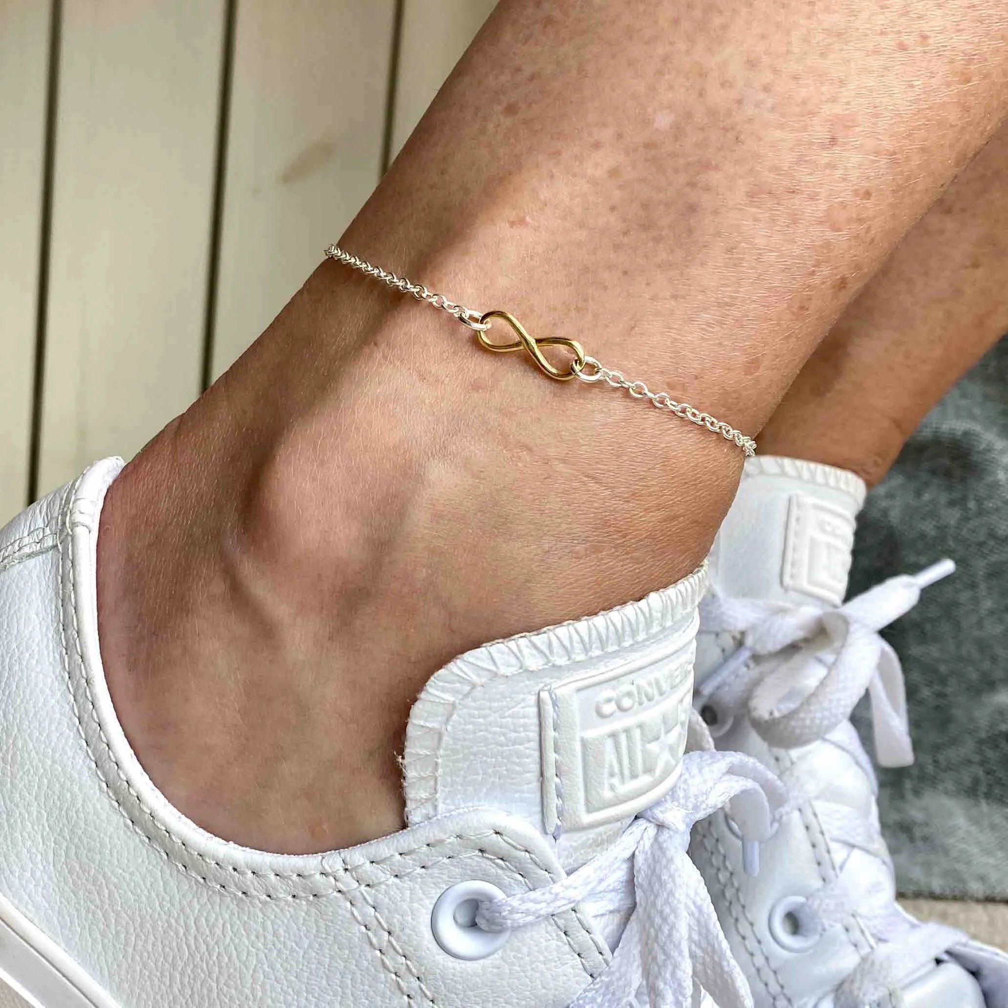 Silver and Gold Infinity Anklet