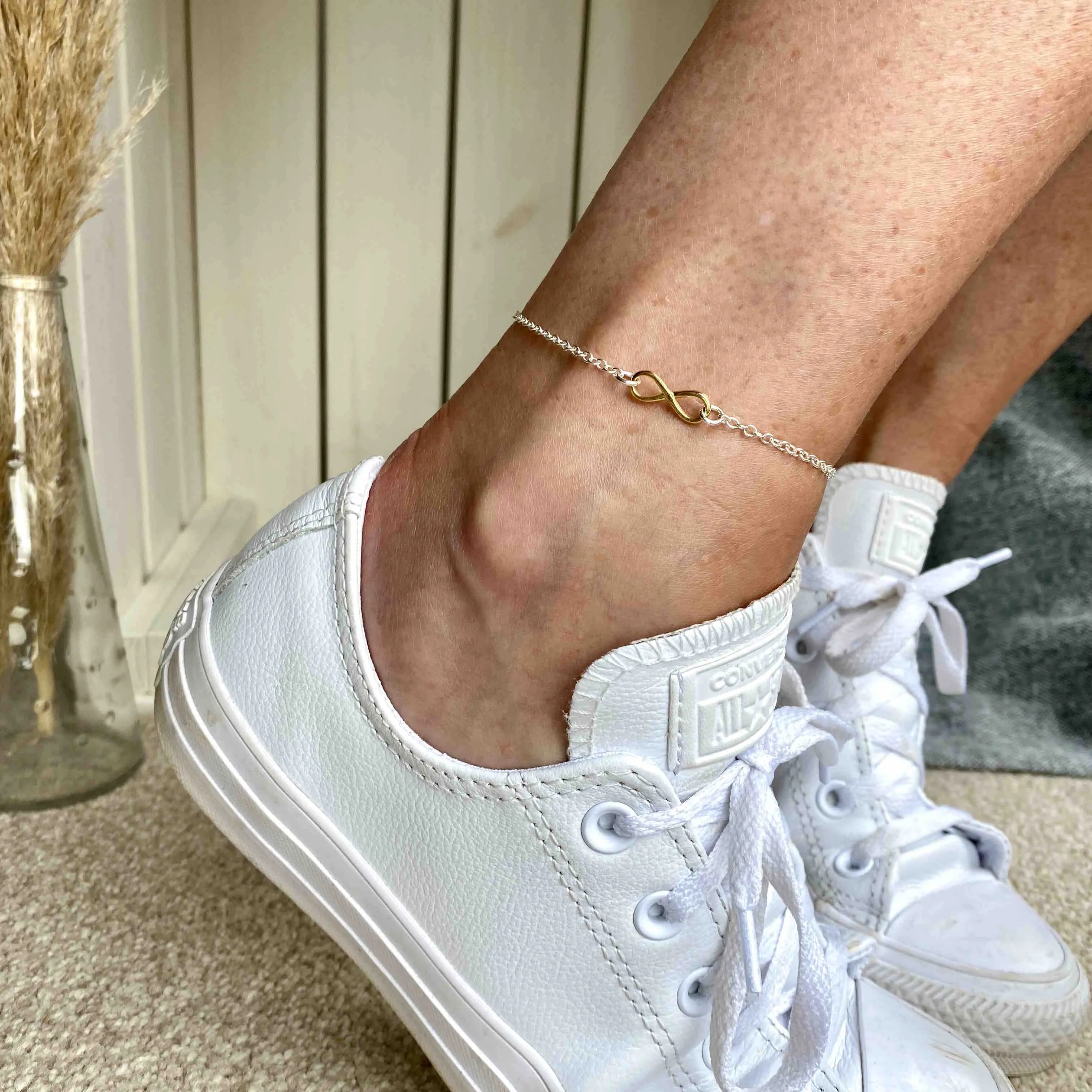 Silver and Gold Infinity Anklet