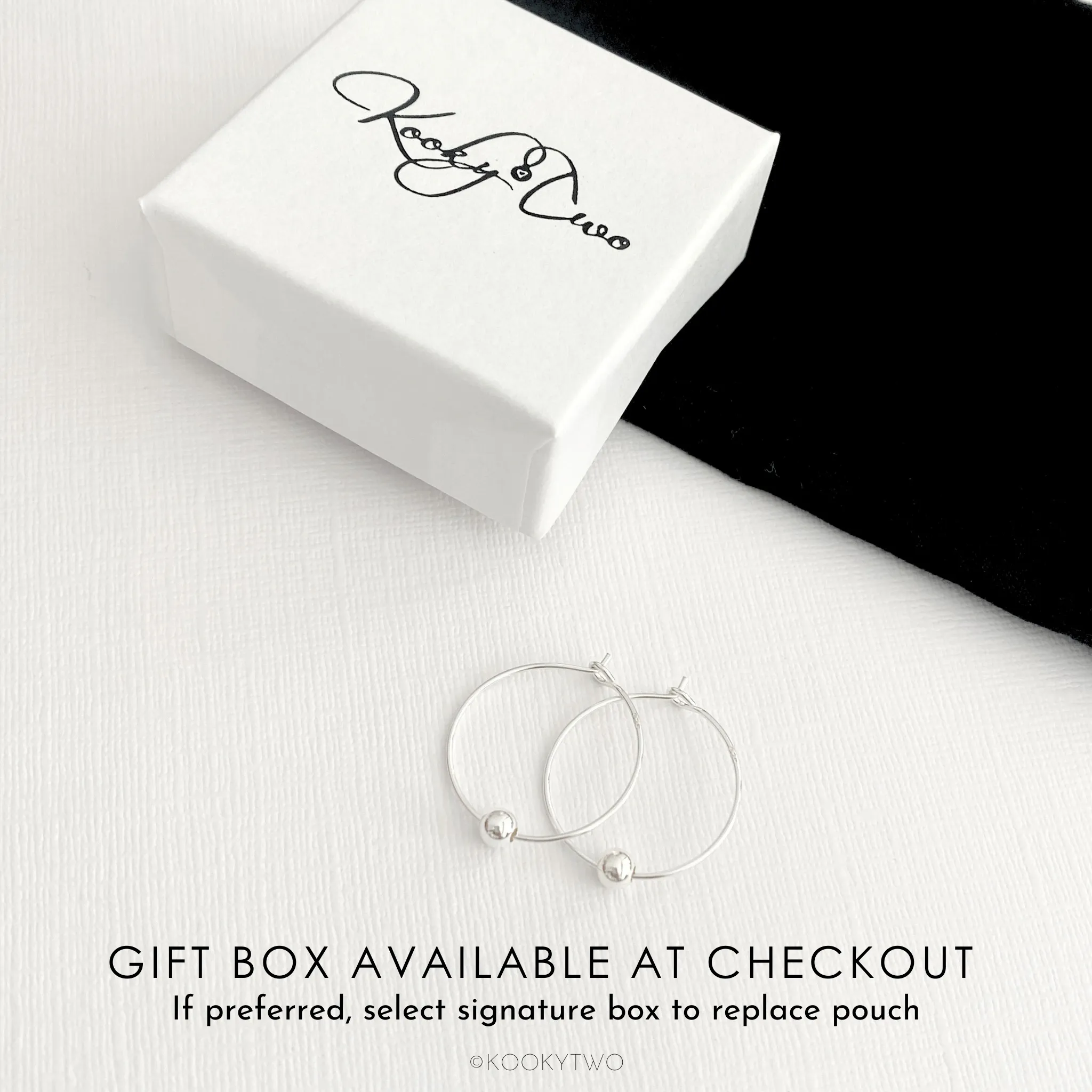 Silver Bead Hoop Earrings