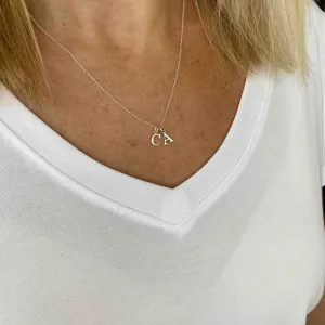 Silver Initial Necklace | One, Two or Three Letters