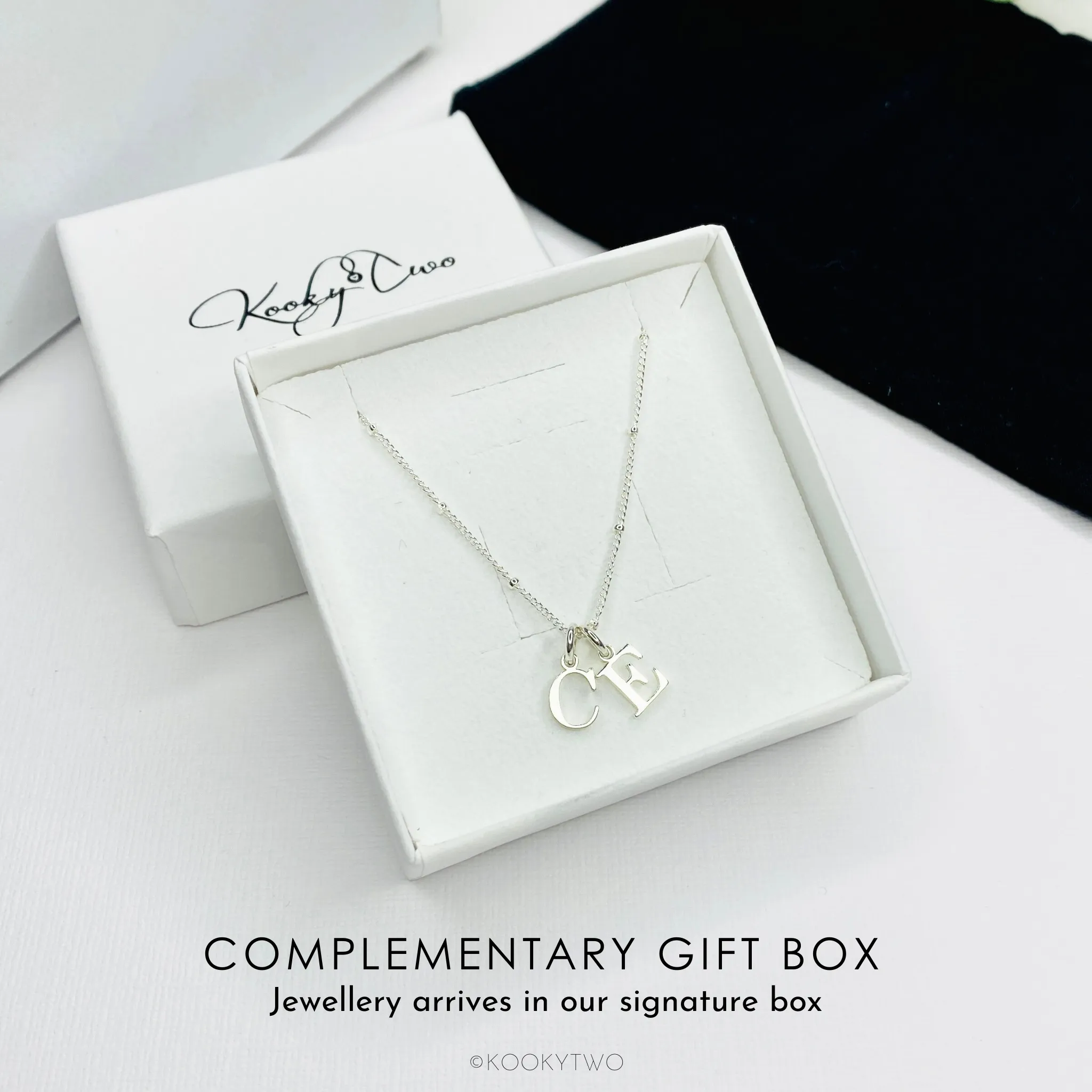 Silver Initial Necklace | One, Two or Three Letters